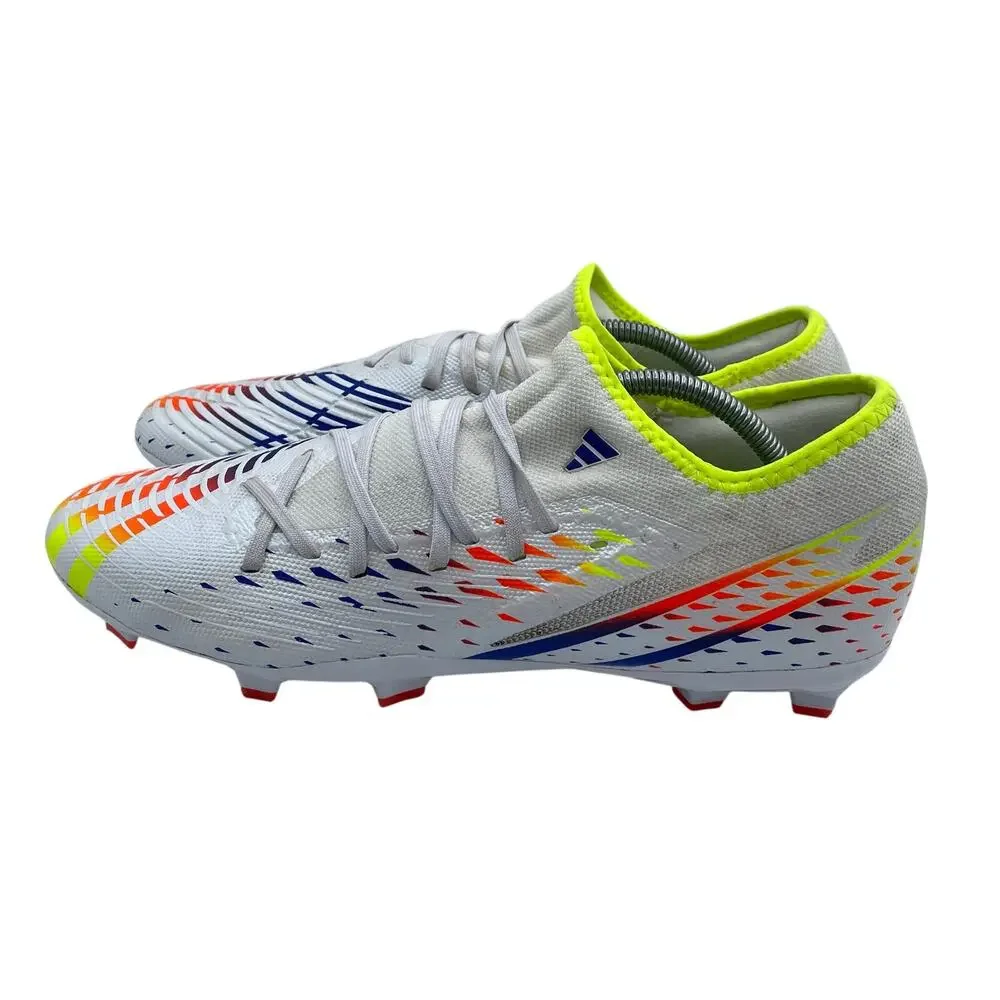 Adidas Synthetic Low Cut Soccer Cleats White Multicolor Predator Edge .3 Mens 12
